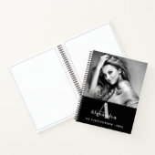 Personalized White Monogram Photo Sketchbook Notizblock (Innenseite)