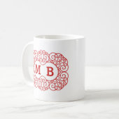Personalized White red Women’s Elegant Custom Gift Kaffeetasse (Vorderseite Links)