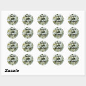 Personalized White Roses Wedding Sticker (Blatt)