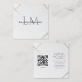 Personalized White Sparkle & Gold Accent Monogram  Telefonnummerkarte (Vorne/Hinten)