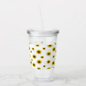 Personalized White Sunflower Pattern Acrylic Cup Acryltrinkbecher (Links)
