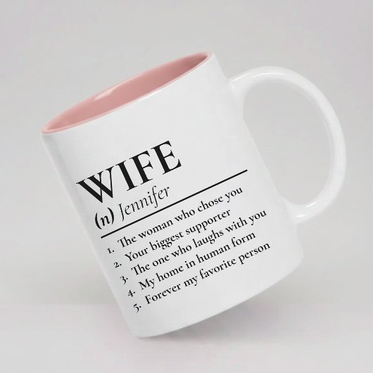 Personalized Wife Definition Mug Newlyweds Gift Zweifarbige Tasse