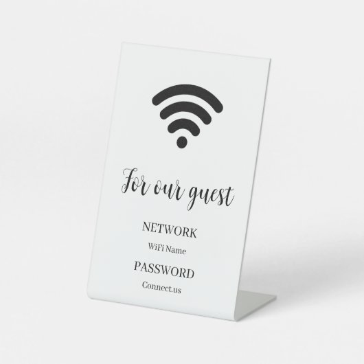 Personalized WiFi Password Display Pedestal Sign Sockelschild (Vorderseite)