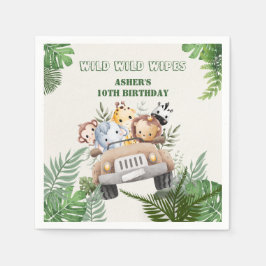 Personalized Wild Jungle Safari Birthday Party Serviette