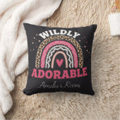 Personalized Wild One Boho Leopard Rainbow Throw  Kissen (Decke)