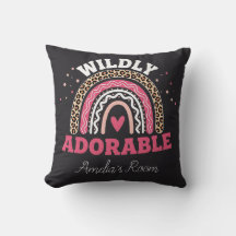 Personalized Wild One Boho Leopard Rainbow Throw 