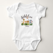 Personalized Wild One Safari First Birthday Baby Baby Strampler (Vorderseite)