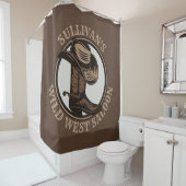 Personalized Wild West Saloon Western Cowboy Boots Duschvorhang (Beispiel)