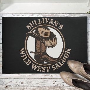 Personalized Wild West Saloon Western Cowboy Boots Fußmatte