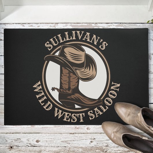 Personalized Wild West Saloon Western Cowboy Boots Fußmatte