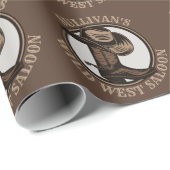 Personalized Wild West Saloon Western Cowboy Boots Geschenkpapier (Rolleneckpunkt)