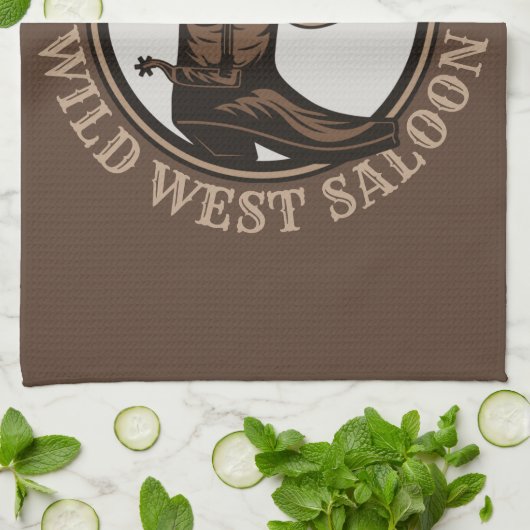 Personalized Wild West Saloon Western Cowboy Boots Geschirrtuch (Gefaltet)
