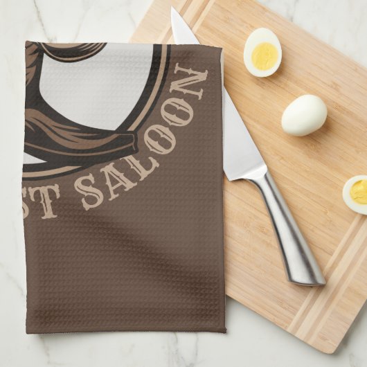 Personalized Wild West Saloon Western Cowboy Boots Geschirrtuch (Viertel Falte)