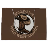 Personalized Wild West Saloon Western Cowboy Boots Große Geschenktüte (Rückseite)