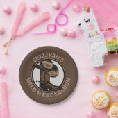 Personalized Wild West Saloon Western Cowboy Boots Pappteller (Party)