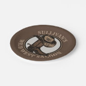Personalized Wild West Saloon Western Cowboy Boots Pappteller (Schrägansicht)