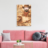 Personalized Wild West Wanted Cowboy Leinwanddruck (Insitu (Wohnzimmer))