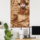 Personalized Wild West Wanted Cowboy Poster (Heimbüro)