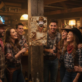 Personalized Wild West Wanted Cowboy Poster