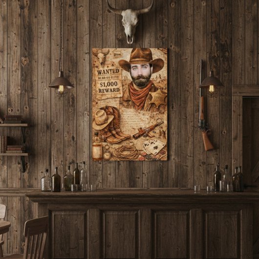Personalized Wild West Wanted Cowboy Poster