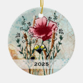 Personalized Wildflower Art Keepsake Ornament (Vorne)