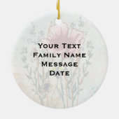 Personalized Wildflower Art Keepsake Ornament (Hinten)