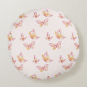 Personalized Wildflower & Butterfly Round Pillow Rundes Kissen (Rückseite)