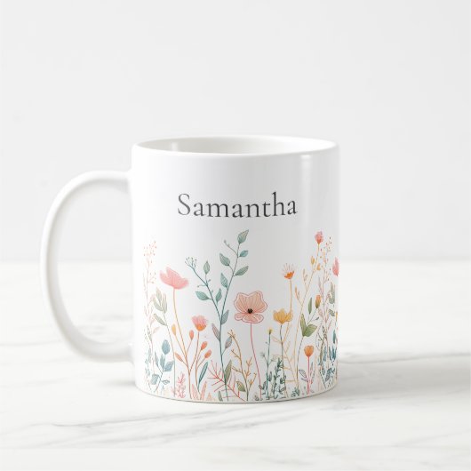 Personalized Wildflower Everyday Kaffeetasse (Links)