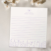 Personalized Wildflower Lavender Desk Notepad Notizblock