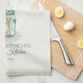 Personalized Wildflower Mason Jar Spring  Geschirrtuch (Viertel Falte)