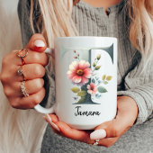 Personalized Wildflower Monogram Mug Gift for Mom Kaffeetasse