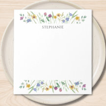 Personalized Wildflower Notepad