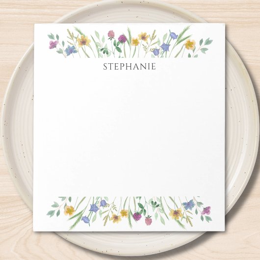 Personalized Wildflower Notepad Notizblock