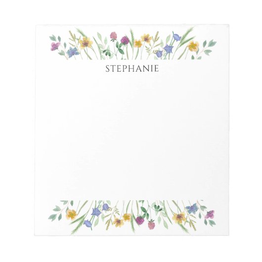 Personalized Wildflower Notepad Notizblock (Vorderseite)