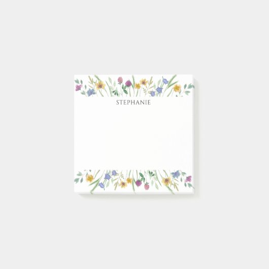 Personalized Wildflower Notes Post-it Klebezettel (Vorderseite)