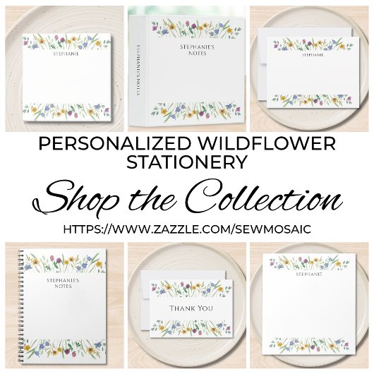 Personalized Wildflower Notes Post-it Klebezettel