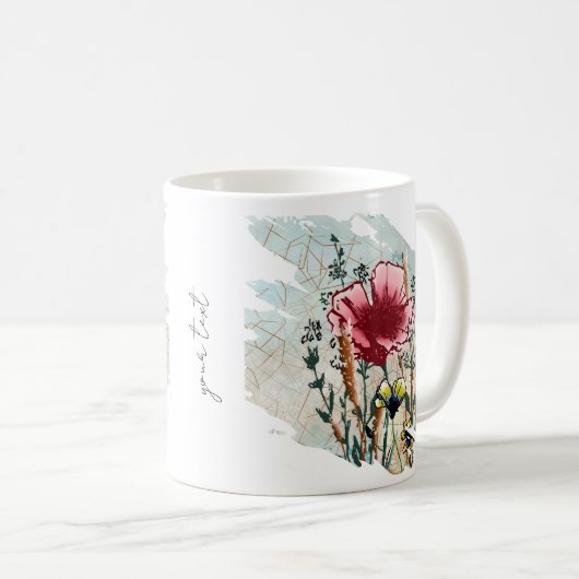 Personalized Wildflower Paint Splatter  Kaffeetasse (VorderseiteRechts)