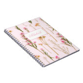 Personalized Wildflower Pink Spiral Notebook Notizblock (Rechte Seite)