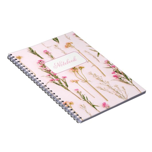 Personalized Wildflower Pink Spiral Notebook Notizblock (Rechte Seite)