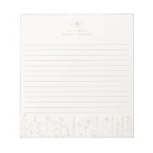 Personalized Wildflower Taupe Desk Notepad Notizblock (Vorderseite)