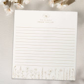 Personalized Wildflower Taupe Desk Notepad Notizblock