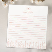 Personalized Wildflower Terracotta Desk Notepad Notizblock