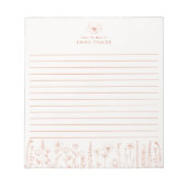 Personalized Wildflower Terracotta Desk Notepad Notizblock (Vorderseite)