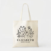 Personalized Wildflower Tote Bag Bridesmaid Gift Tragetasche (Vorne)