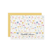 Personalized Wildflowers Floral Note Card Mitteilungskarte (Vorderseite/Rückseite Beispiel)
