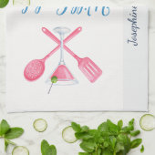 Personalized Will Cook for Cocktails Funny Elegant Geschirrtuch (Gefaltet)