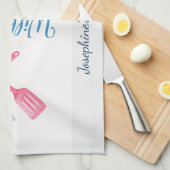 Personalized Will Cook for Cocktails Funny Elegant Geschirrtuch (Viertel Falte)