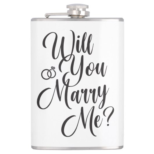 Personalized “Will You Marry Me?” Proposal Flachmann (Vorderseite)