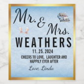 Personalized Wine Labels: Toast to Love! Weinetikett (Einzelnes Label)