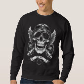 Personalized Winter Biker Skull Motorcycle Sweatshirt (Vorderseite)